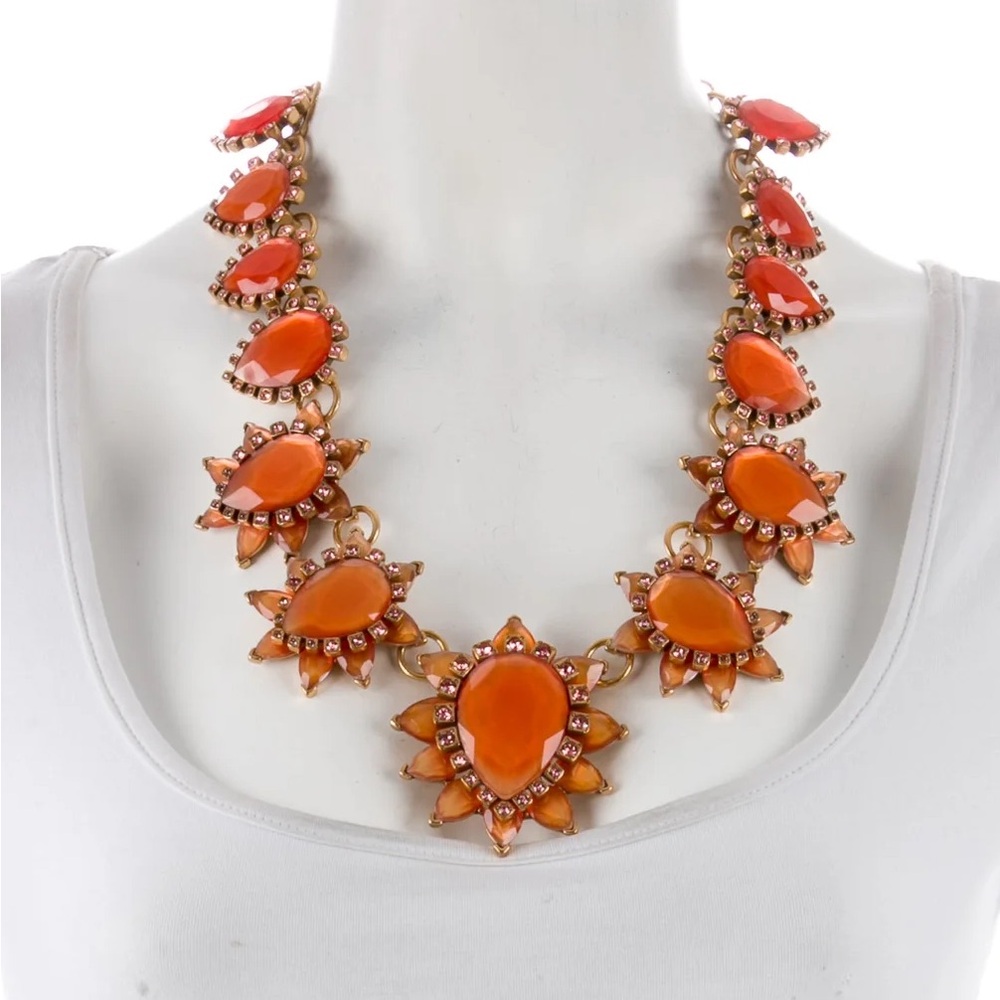Oscar de la Renta Vibrant Orange Necklace